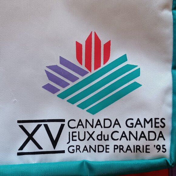 Vintage 1995 Canada Games XV Grande Prairie Alberta Backpack Book Bag - Picture 3 of 14